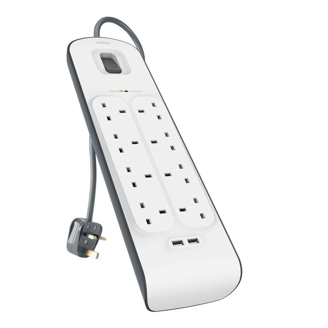 Belkin Plus Surge Protector 8-Way with USB BSV804sa2M Power Socket