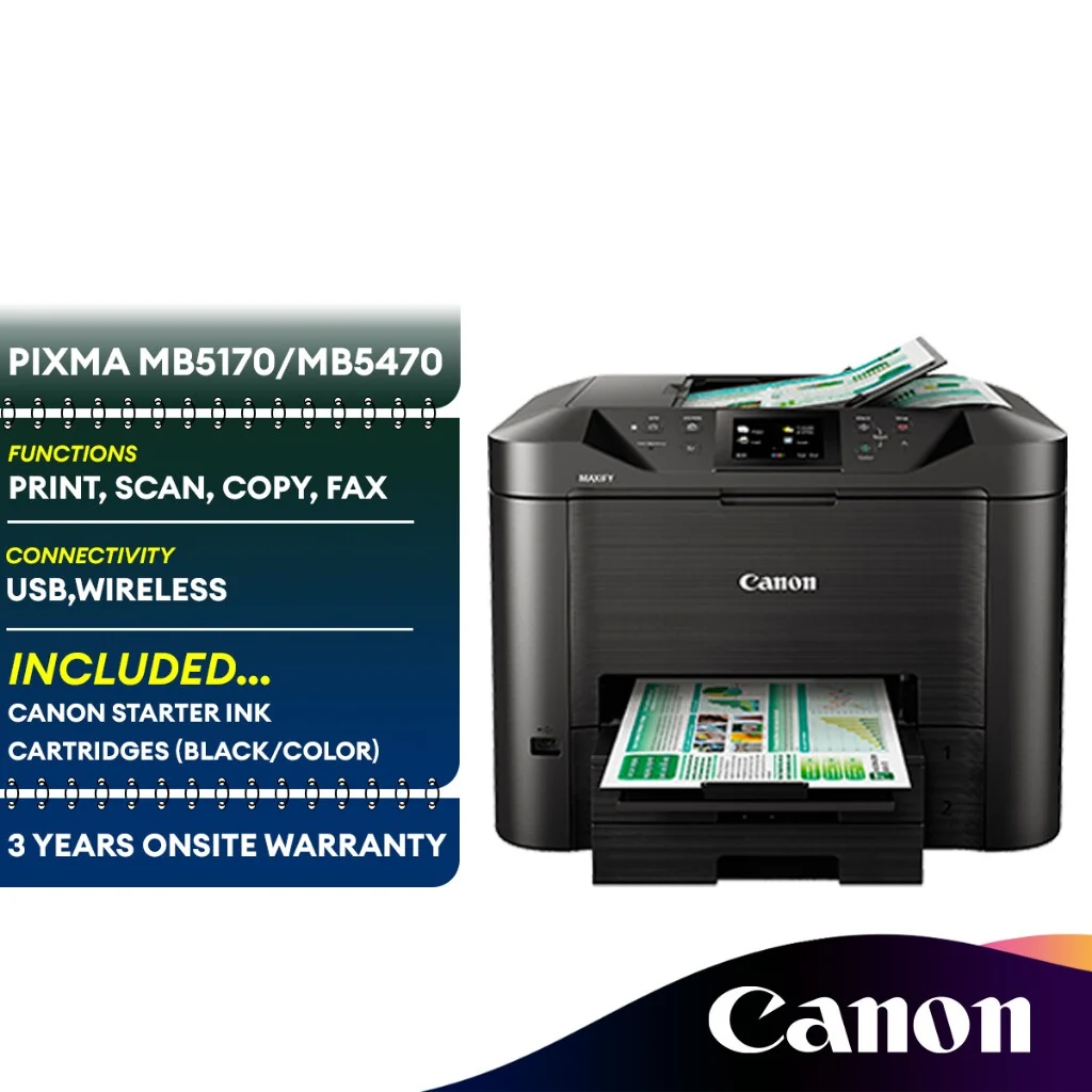 Canon MAXIFY MB5170 High Speed Multi-Function Business Printer with Fax Inkjet Printer 2-Sided Scan