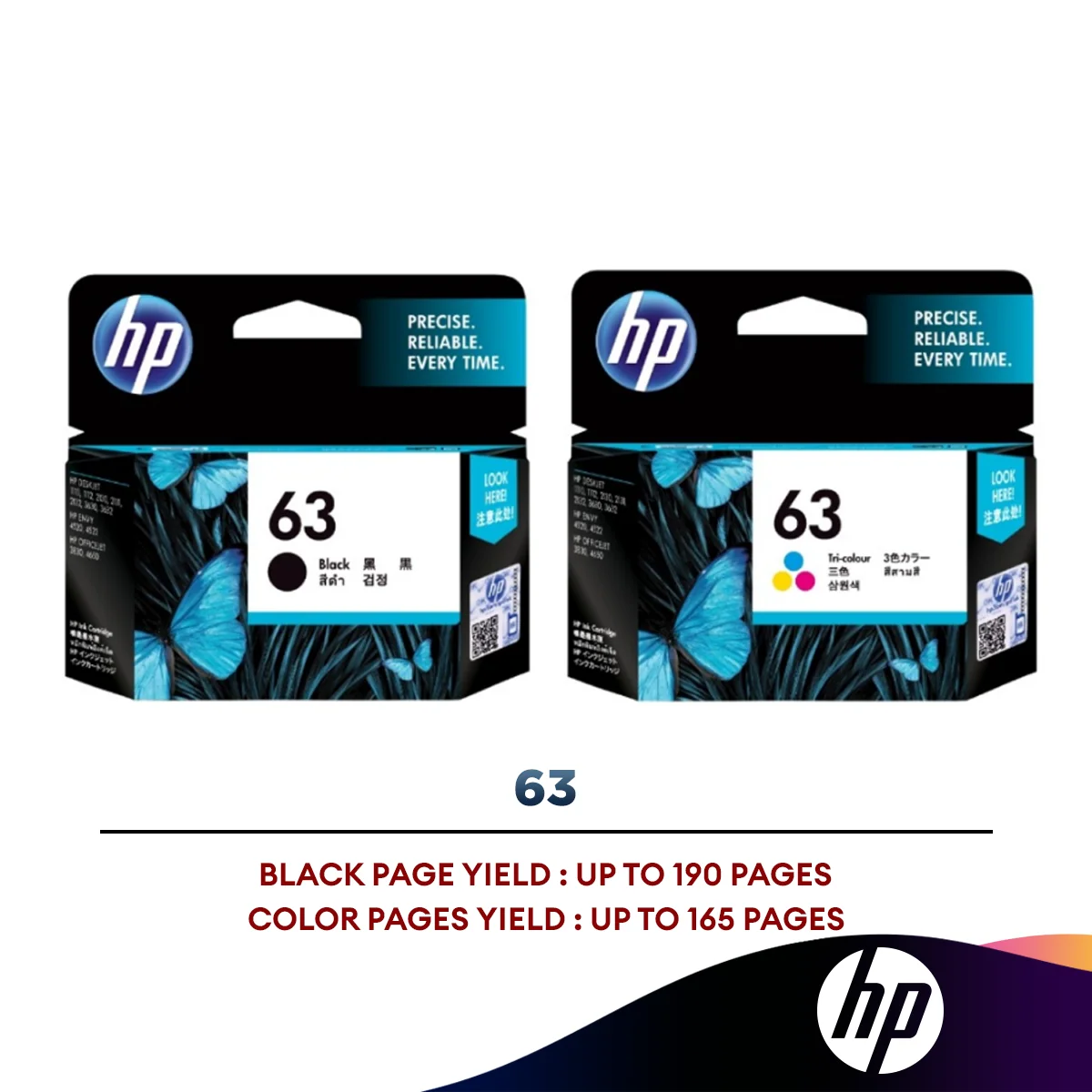 HP 63 Ink Cartridge (Black/Color)