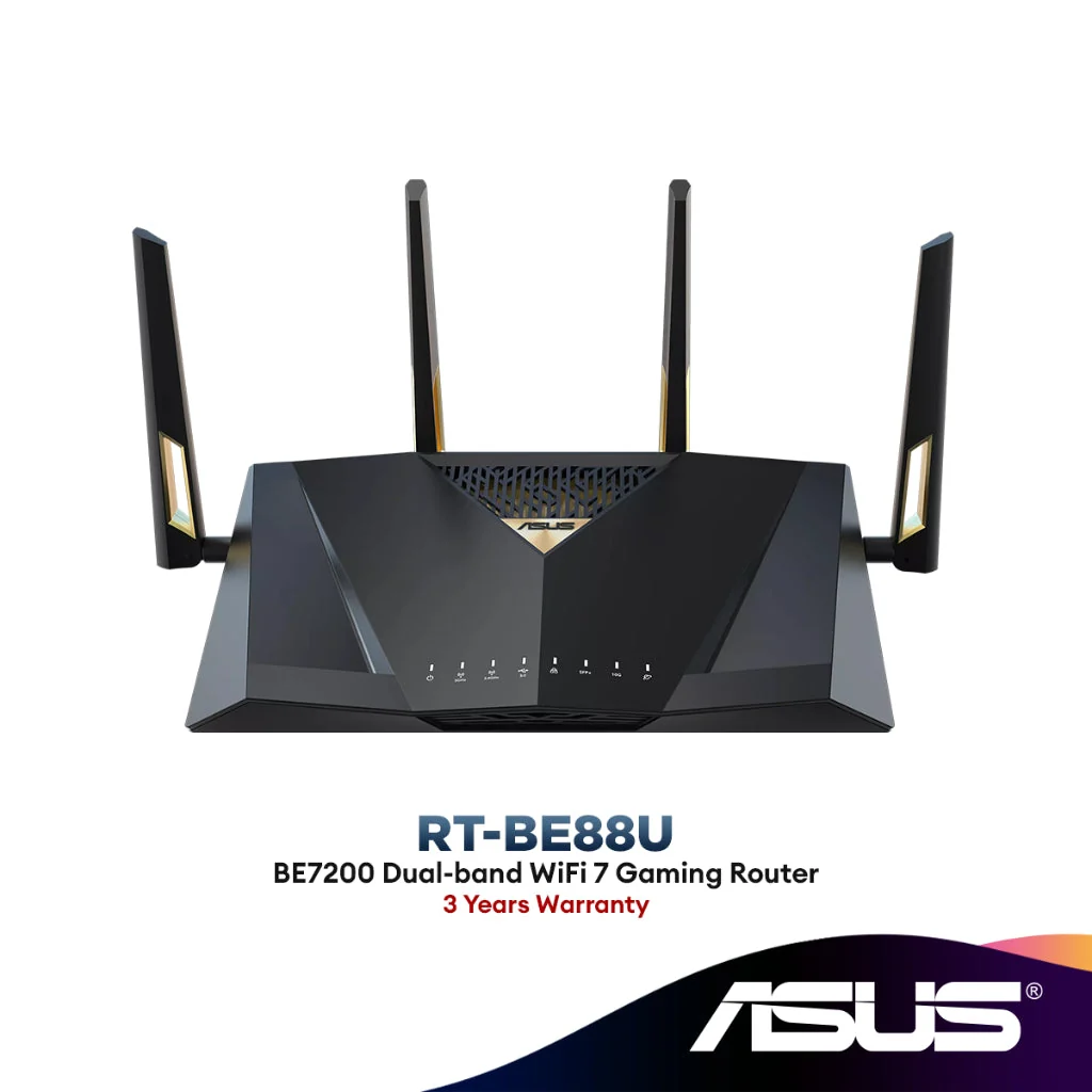 Asus Extendable BE7200 Dual Band Wifi 7 RT-BE88U Gaming Router