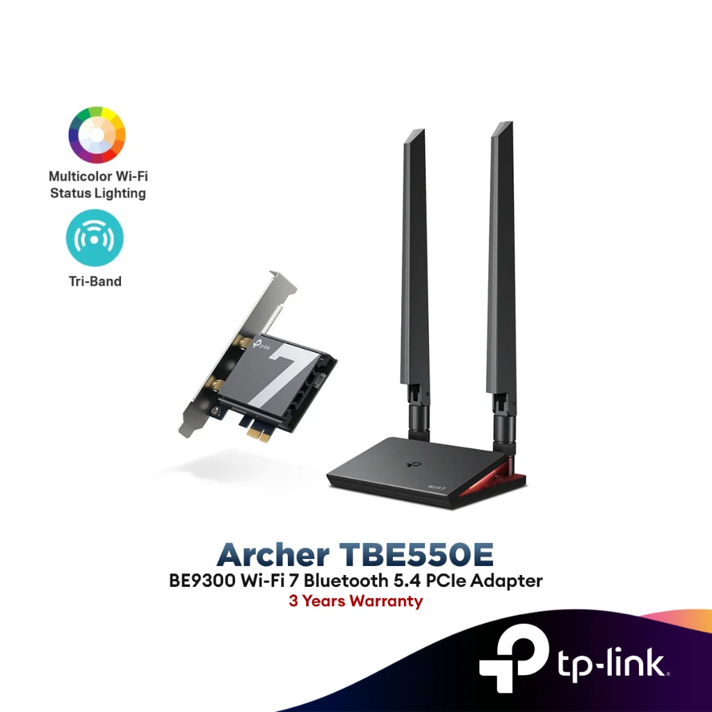 TP-Link BE9300 Wi-Fi 7 BT 5.4 PCI-E Adapter Archer TBE550E