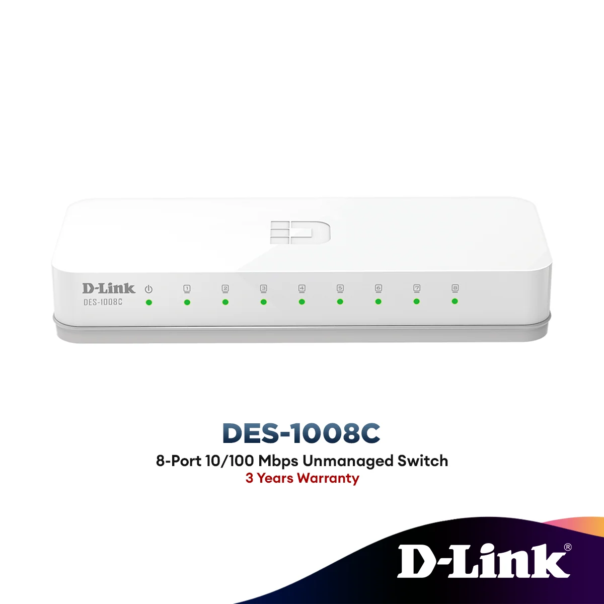 D-Link ( DES-1008C ) Unmanaged Desktop Switch