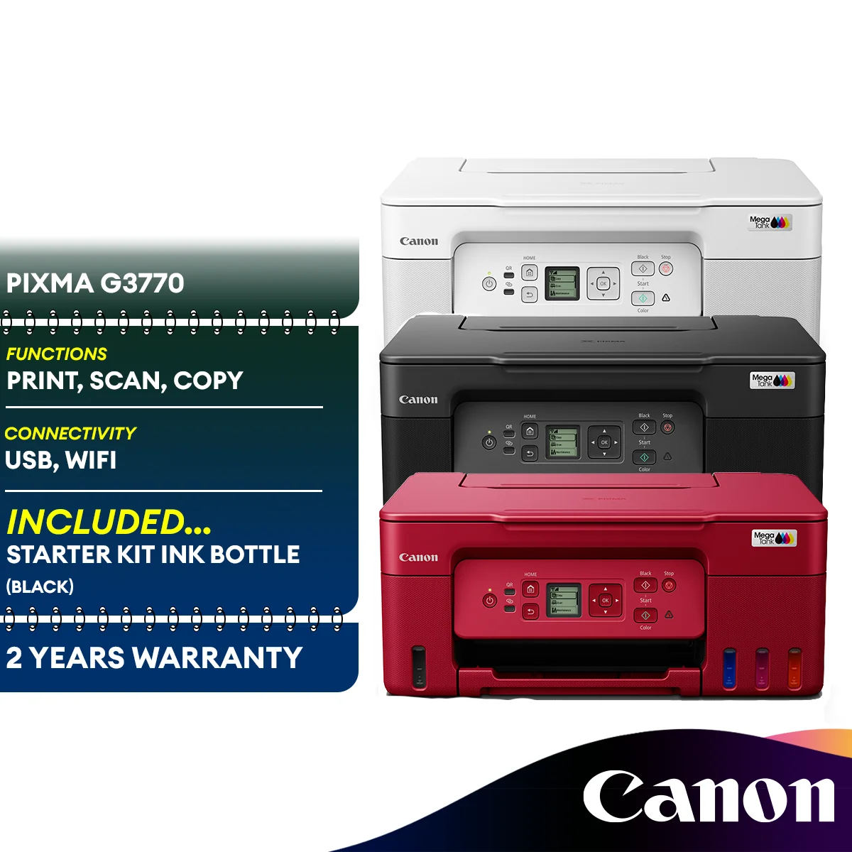 Canon PIXMA G3770 Wireless Refillable Ink Tank Printer Inkjet Printer similar G3010 G3020 515 580 L3250 L3210 T520W