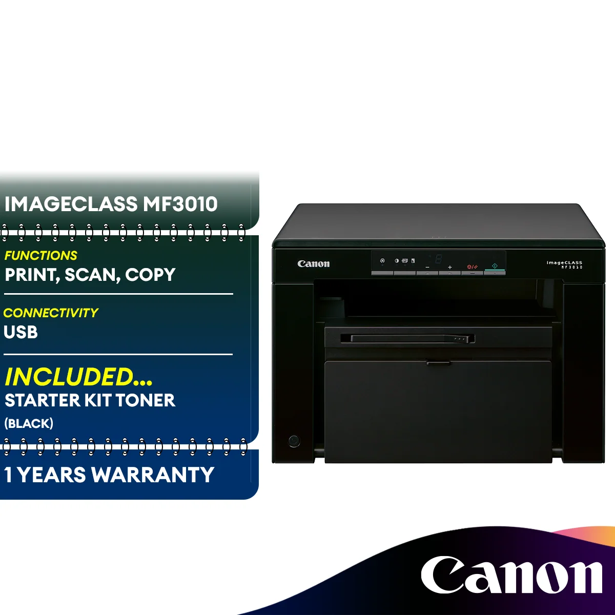 Canon imageCLASS MF3010 Monochrome Multifunction Laser Printer