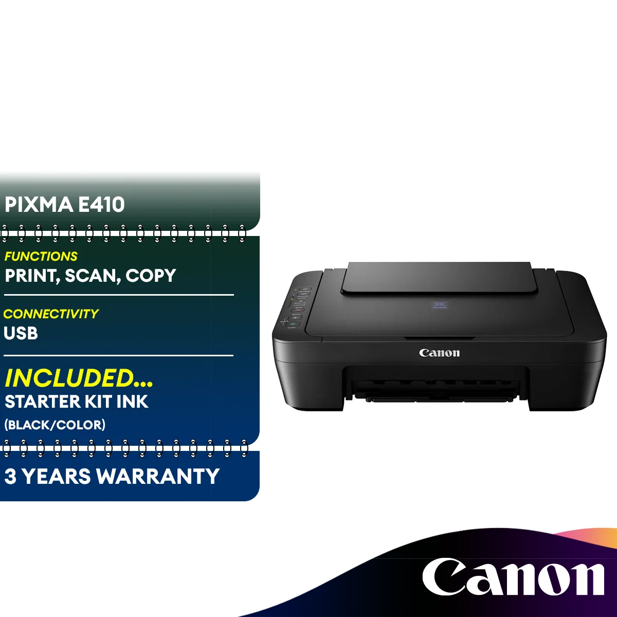 Canon PIXMA E410 Compact All-In-One Inkjet Printer