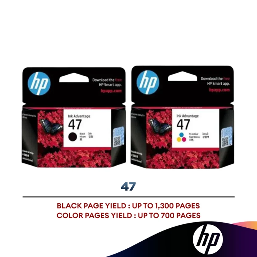 HP 47 Ink Cartridge (Black/Color) (6ZD21AA/6ZD61AA)