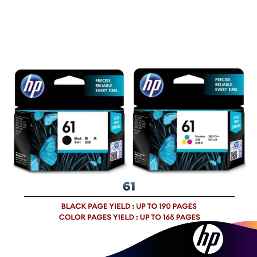 HP 61 Ink Cartridge (Black/Color)(CH561WA/CH562WA)