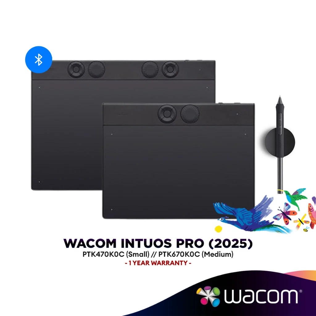 Wacom Intuos Pro (2025) Bluetooth Creative Pen Tablet | Student & Designer Drawing Tablet (Small/Medium)