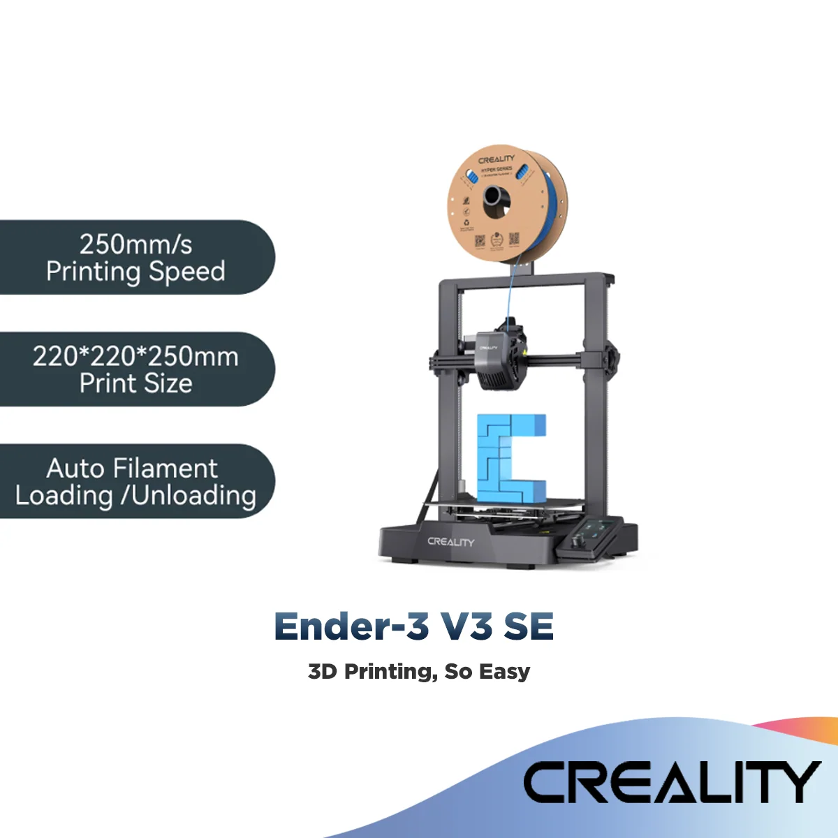 Pre-Order | Creality Ender 3 V3 SE 3D Printer with Max 250mm/s Printing Speed Auto Leveling Auto Filament Loading and Unloading Creality Ender-3 V3 SE