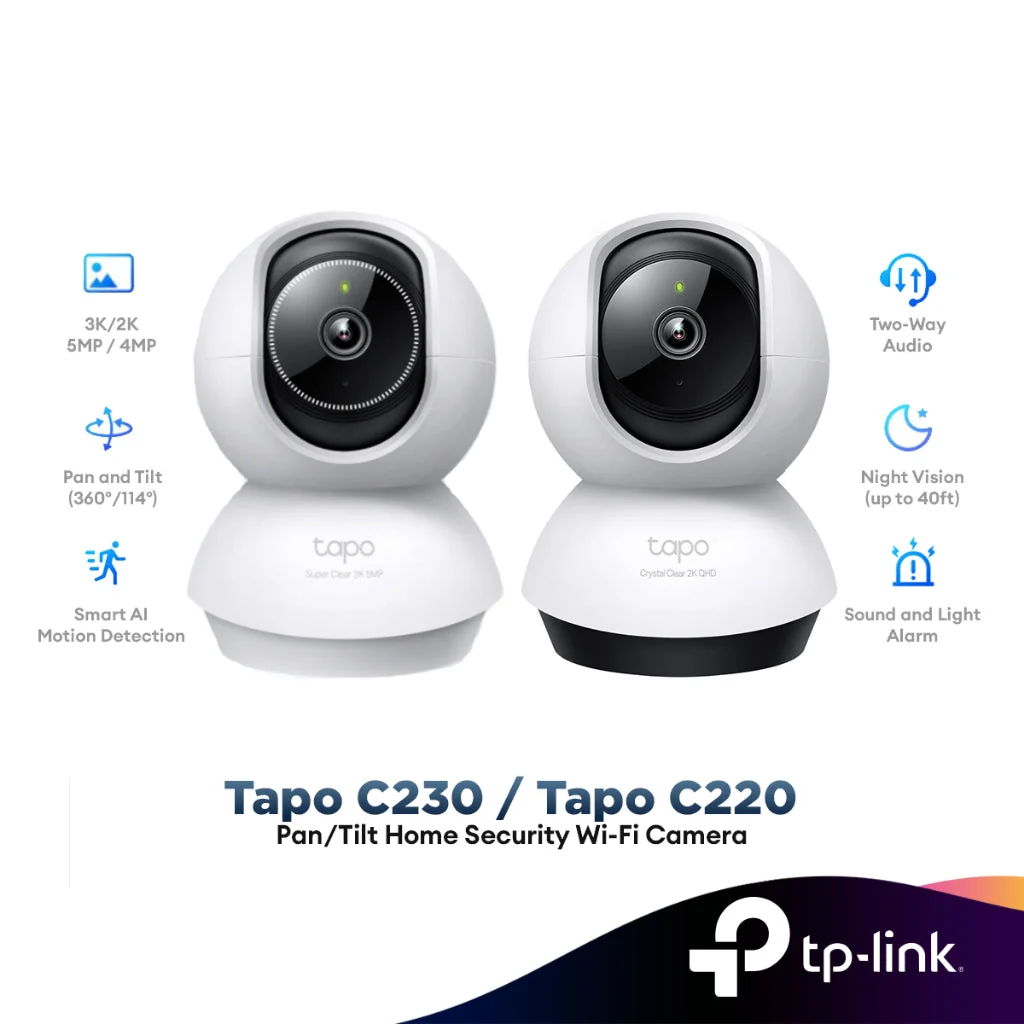 TP-Link Tapo C230 / Tapo C220 Network Camera 3K 5MP WI-FI Pan/Tilt AI Home Security