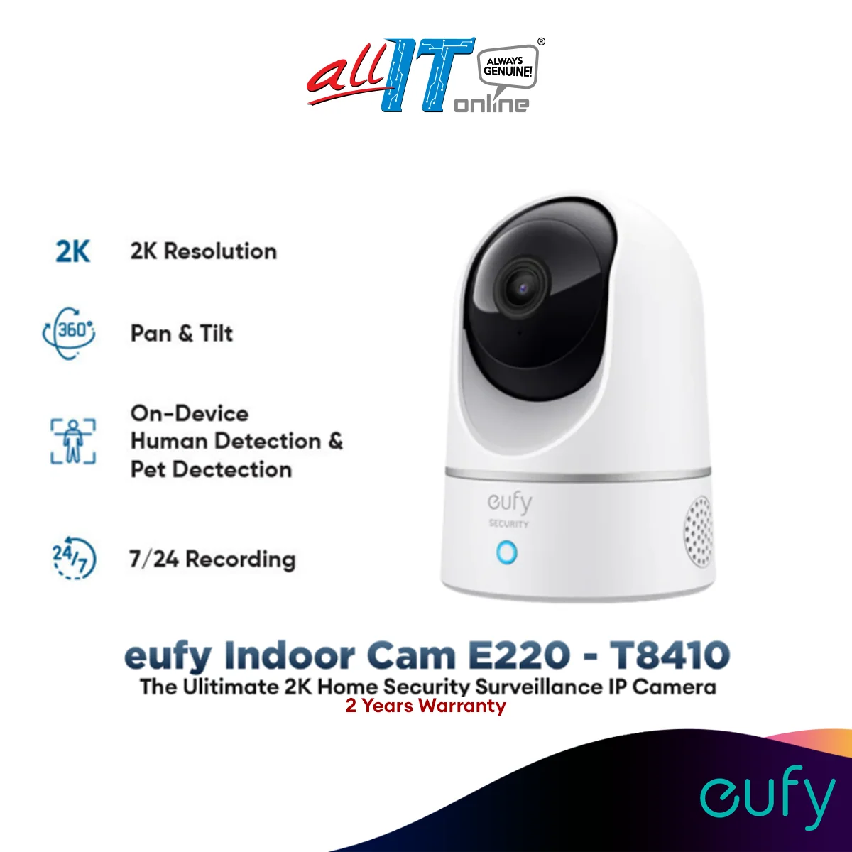 Anker Eufy  T8410 Indoor Cam E220 | 2K Resolution | Night Vision