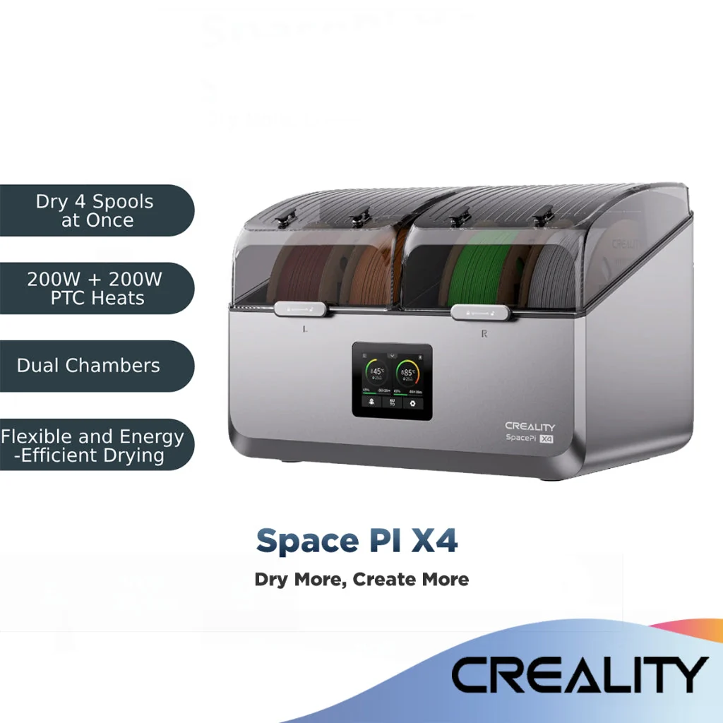 Pre-Order | Creality Space PI X4 Filament Dryer (PLA, PETG, ABS, ASA, PET, PA, PAHT, PC, PVA, PP, TPU)