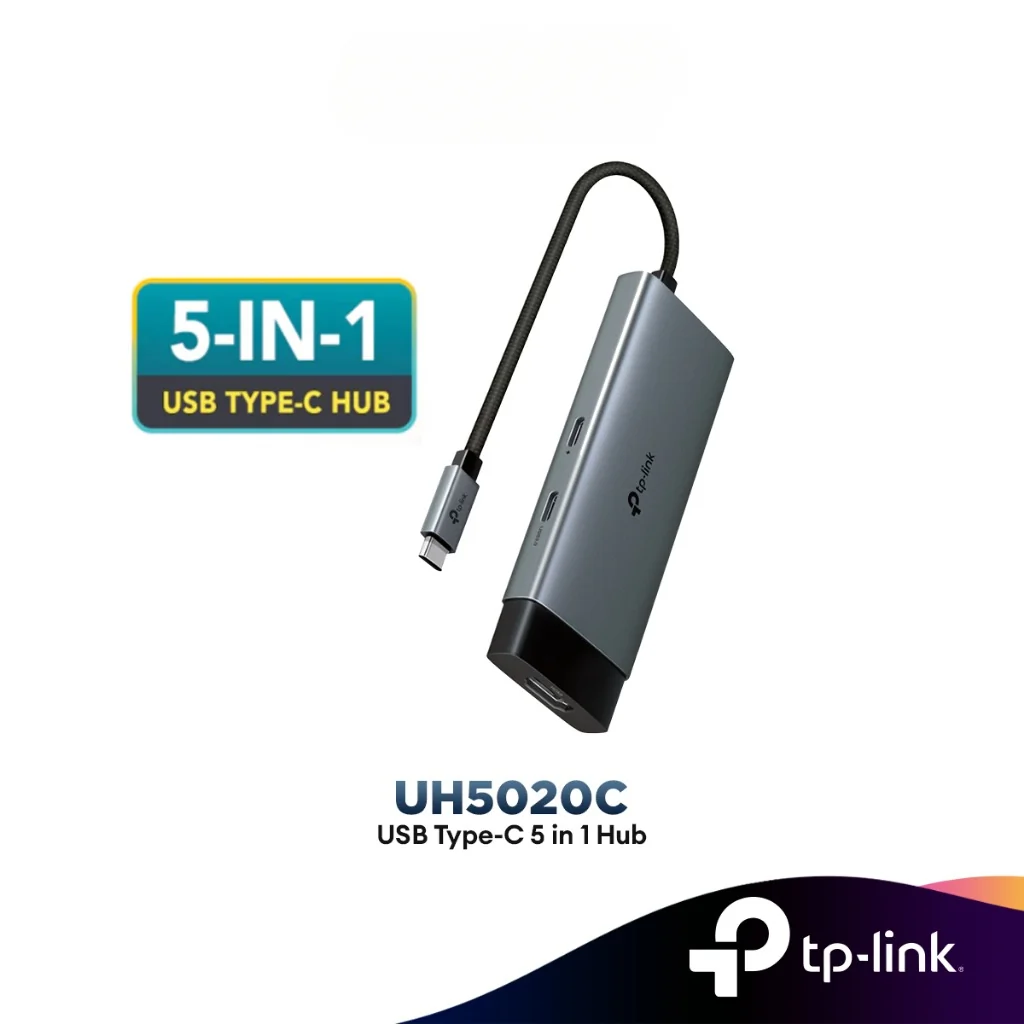 TP-Link UH5020C USB-C Hub 5-in-1 to HDMI 4K@60Hz Ethernet PD USB 3.0 Ports Adapter for Desktop Laptop Notebook Macbook