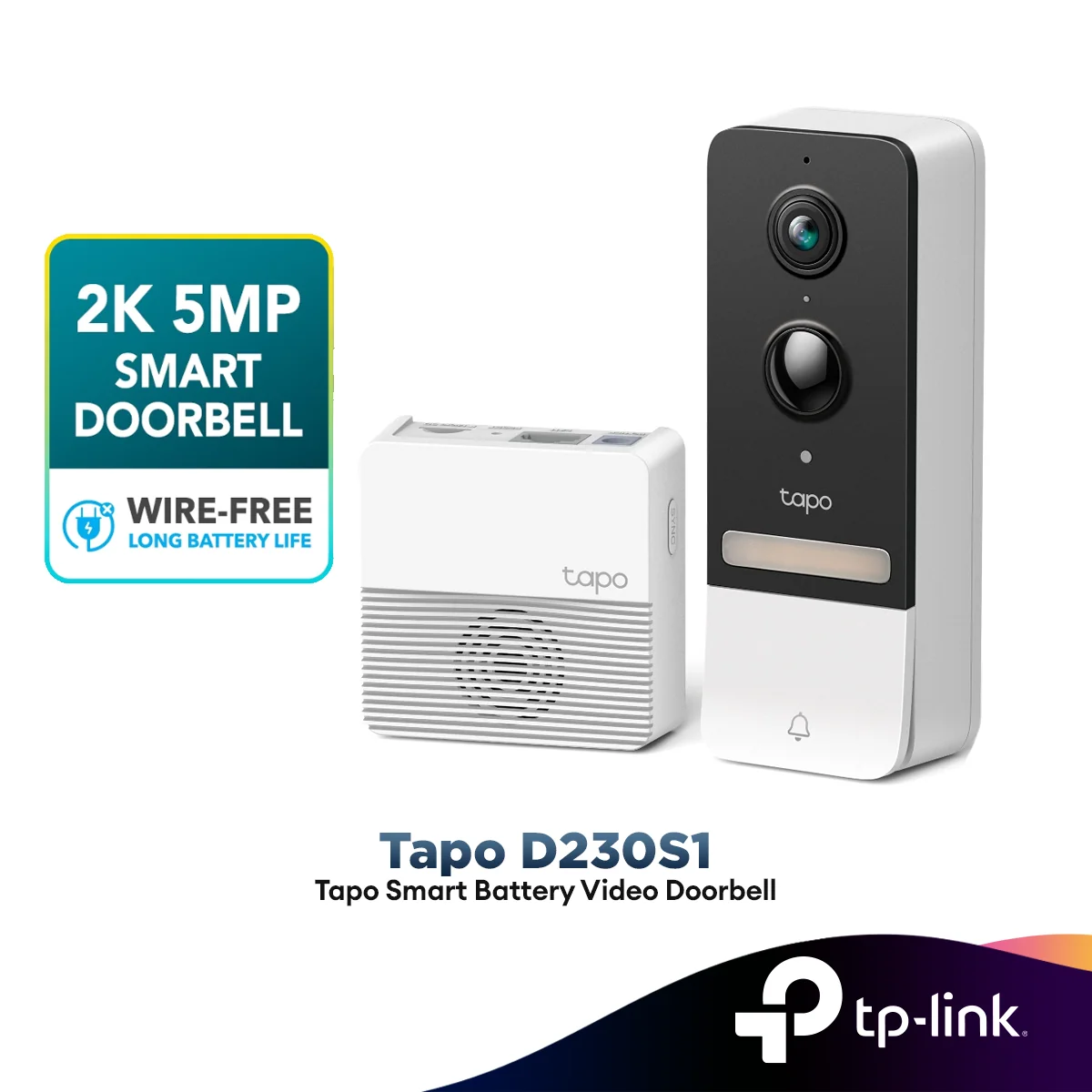 TP-Link Tapo D230S1 Wi-Fi Smart Battery Video Doorbell Camera Kit