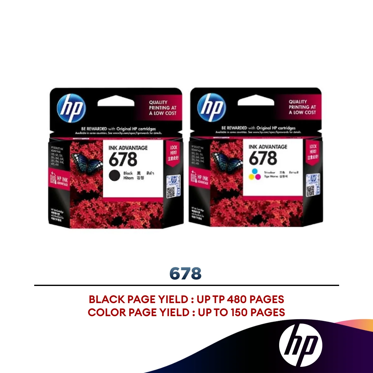 HP 678 Ink Cartridge (Black/Color)