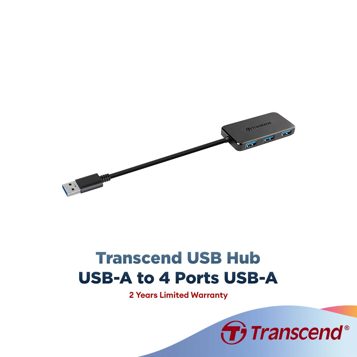 Transcend HUB2 USB Hub USB-A to 4 Ports USB-A