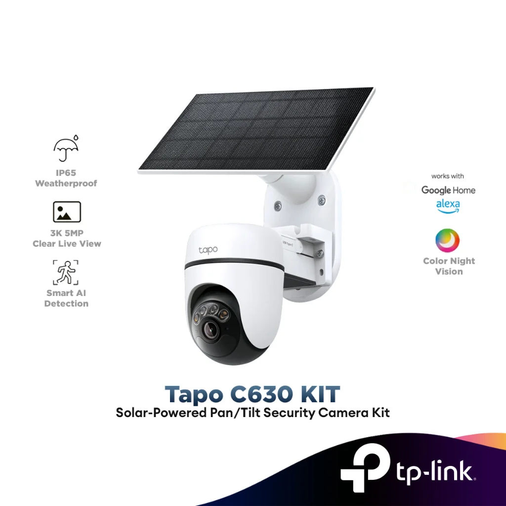 TP-Link Tapo C630 Kit Solar Powered Outdoor Pan/Tilt Wi-Fi CCTV Security Camera