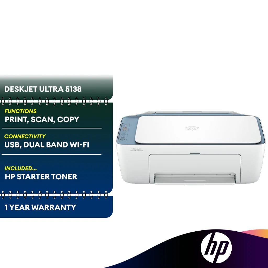 HP DeskJet Ultra 5138 All-in-One Printer | Print Scan Copy | WiFi Wireless | Ink Advantage