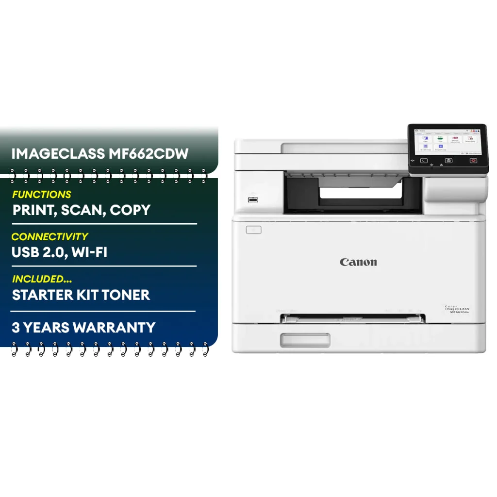 Canon imageCLASS MF662Cdw Colour Laser All-in-One Printer | WiFi | Print Scan Copy | Duplex Printing
