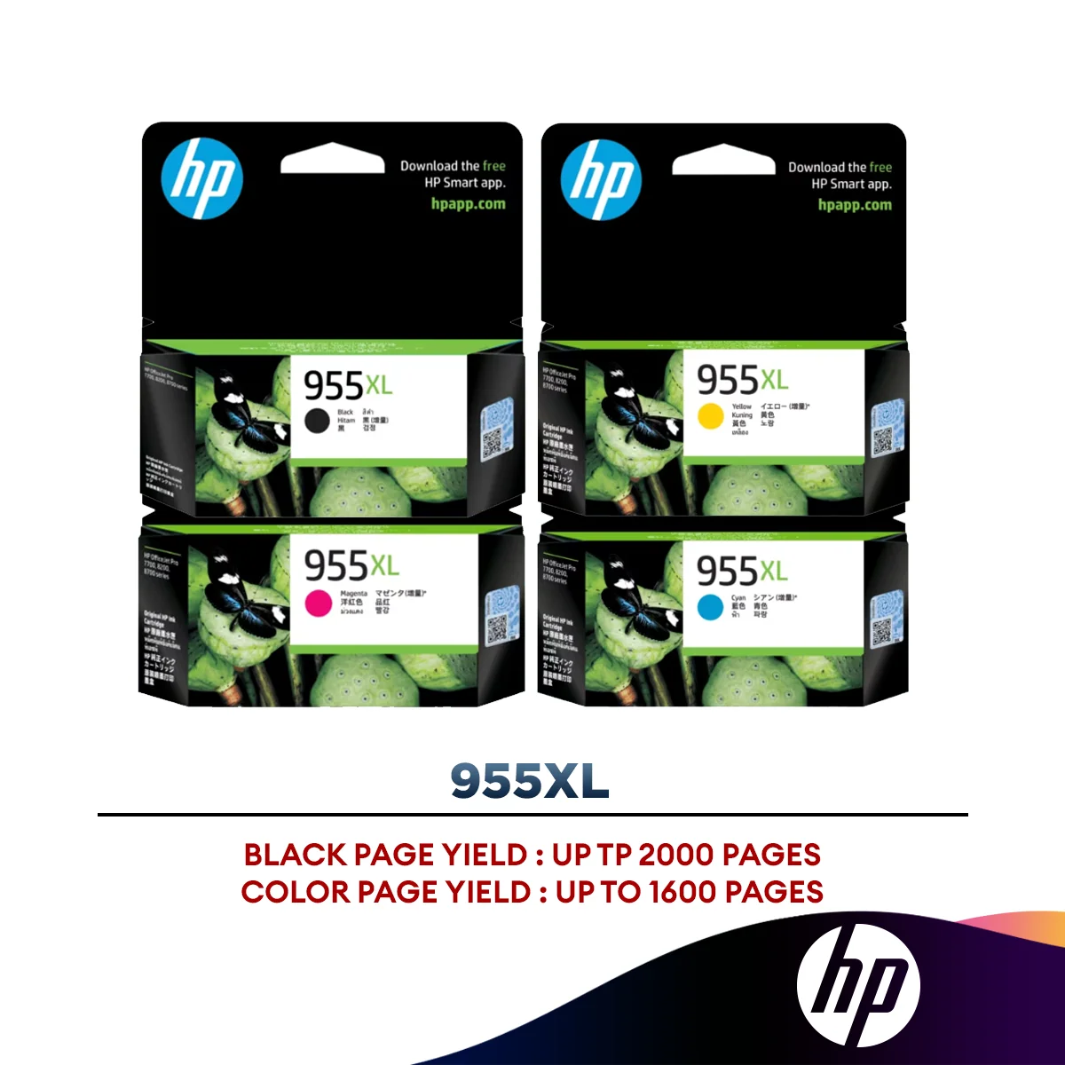 HP 955XL Ink Cartridge ( Black / Cyan / Magenta / Yellow ) - L0S63AA / L0S66AA / L0S69AA / L0S72AA