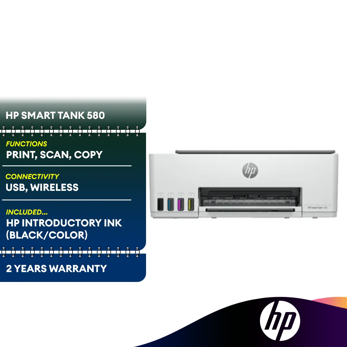 HP Smart Tank 580 All-in-One Wireless Printer 1F3W2A 1F3Y2A