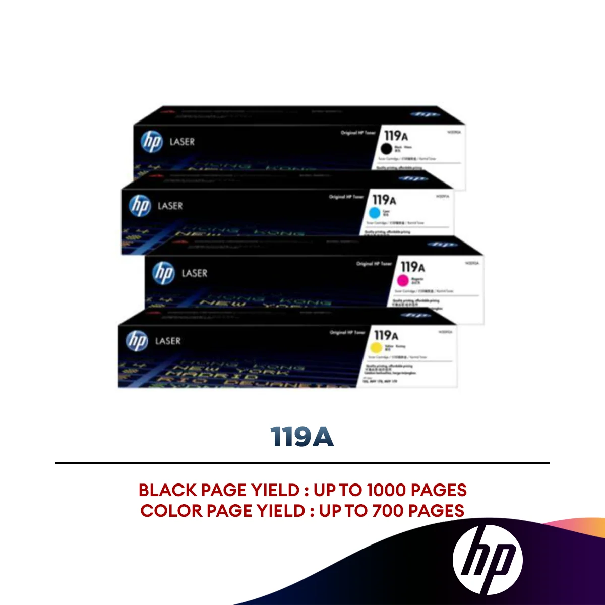 HP 119A Toner (Black/Cyan/Magenta/Yellow)