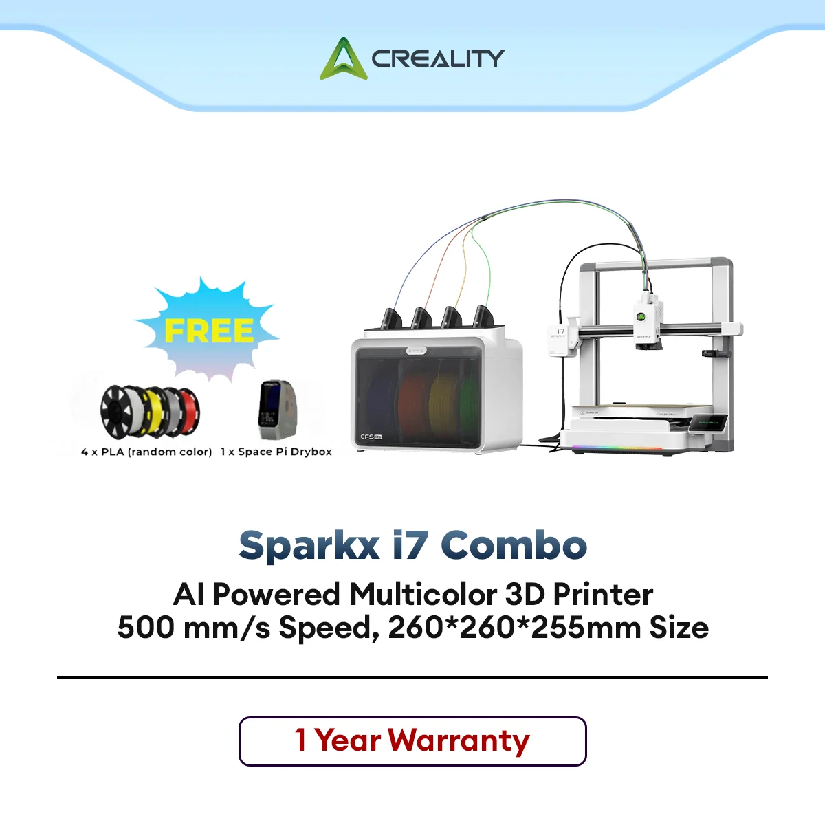 Creality SparkX i7 Combo 3D Printer High Speed Auto Level AI Camera Dual Extruder for Multi Color Printing