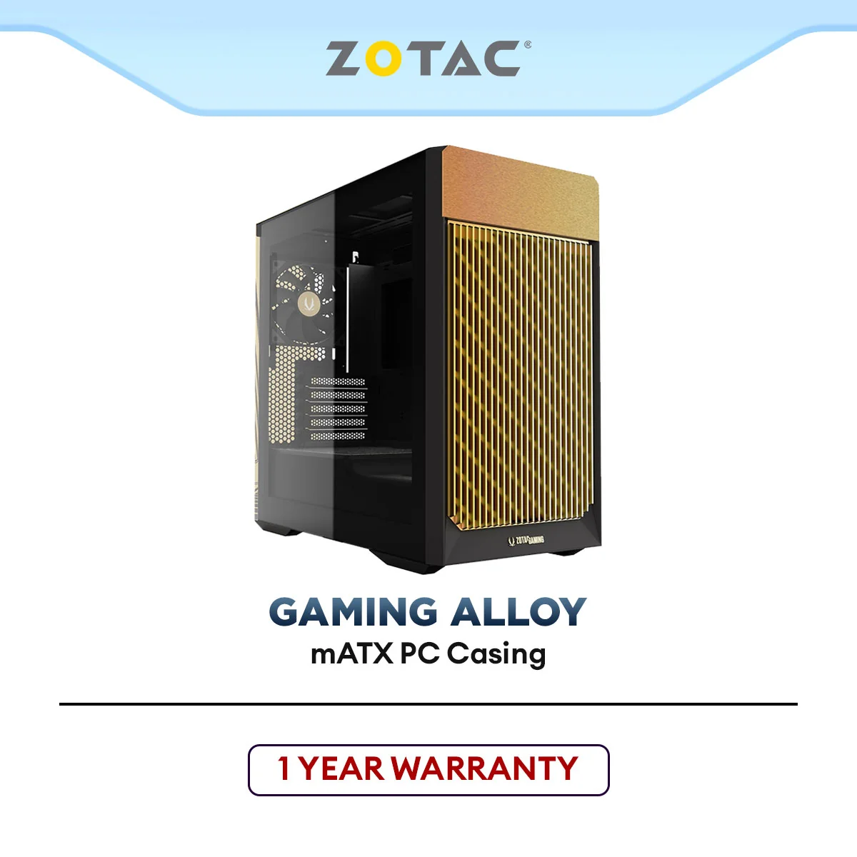 Zotac Gaming Alloy (mATX) Gaming PC Case | 3 x 120mm Fans