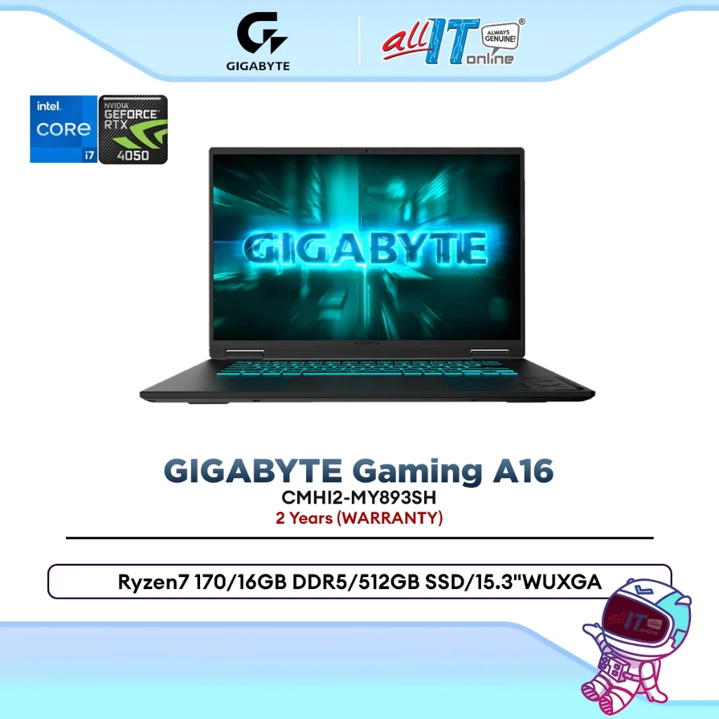 (B2B) GIGABYTE Gaming A16 CMHI2-MY893SH / CTHI3-MY893SH Laptop i7-13620H RTX4050/RTX5050 16GB DDR5 512GB SSD 16" 165Hz WUXGA