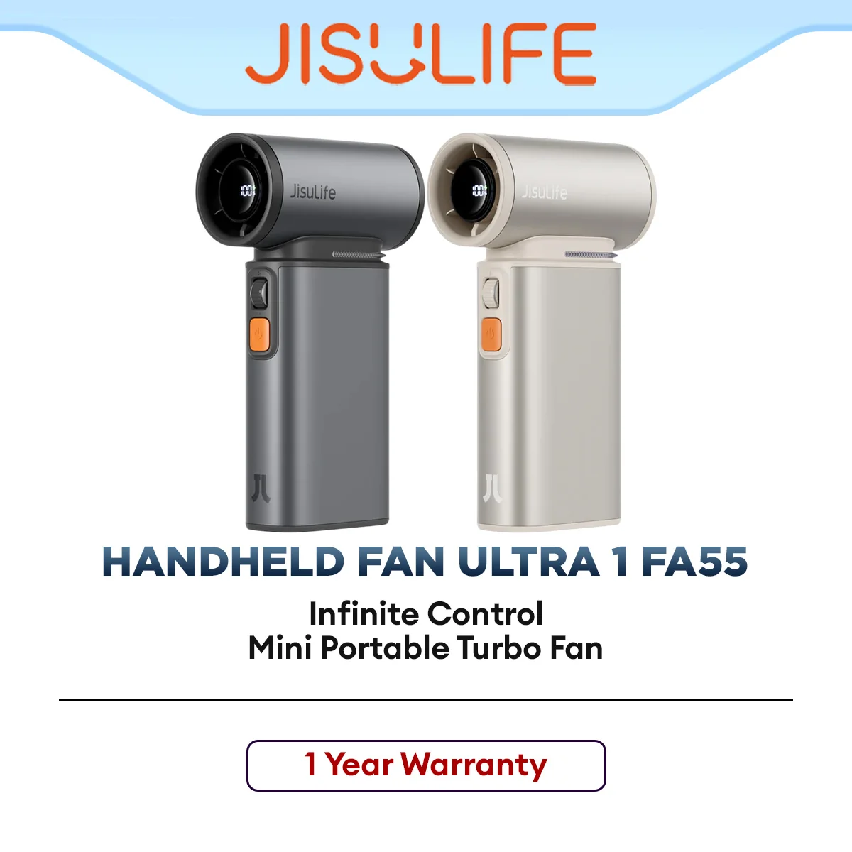 JISULIFE FA55 Handheld Fan Ultra 1 Portable Rechargeable Mini Fan with Strong Wind & Long Battery Life