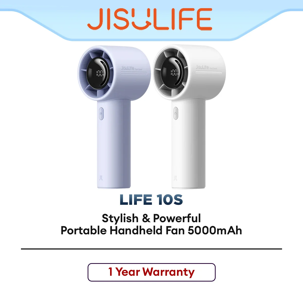 JISULIFE Life 10S Handheld Fan Portable Rechargeable Mini Fan with Ultra Long Battery & Strong Airflow