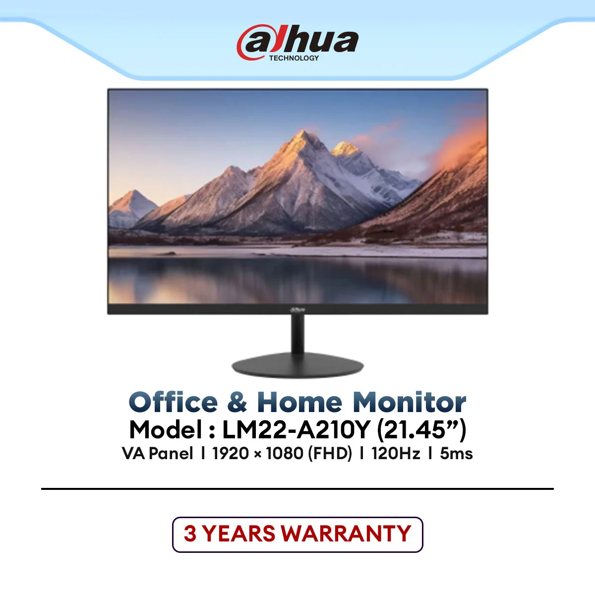 DAHUA LM22-A210Y 21.45" FHD VA 120Hz Commercial Monitor | 5ms | HDMI & VGA