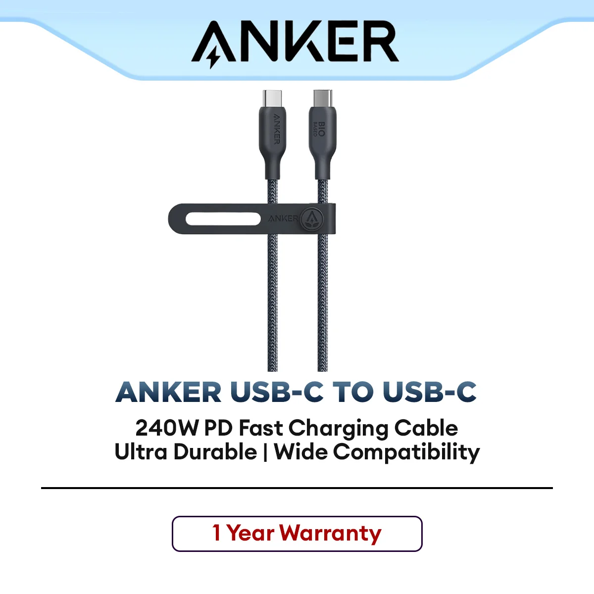 Anker PowerLine 240W USB-C to USB-C Fast Charging Cable for Laptop & USB-C Devices