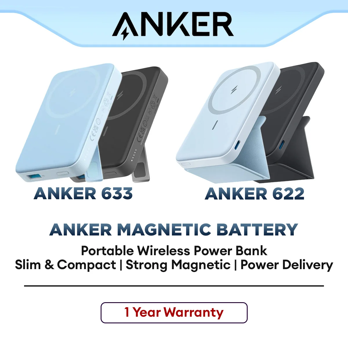 Anker 633 Magnetic Battery 2-in-1 & Anker 622 Magnetic Battery Slim Wireless Power Bank