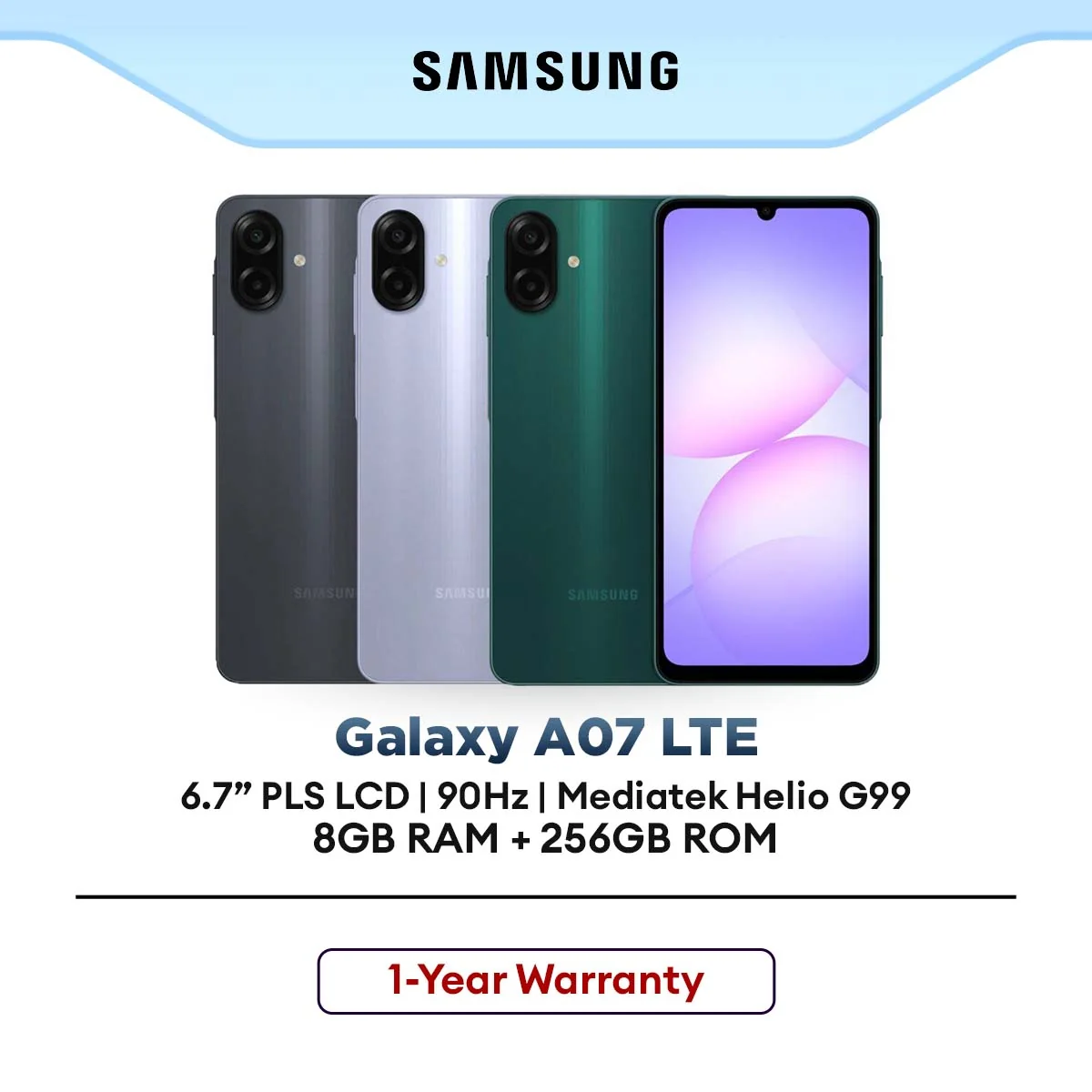 Samsung Galaxy A07 LTE Smartphone 6.7" 50MP (8GB RAM + 256GB ROM)