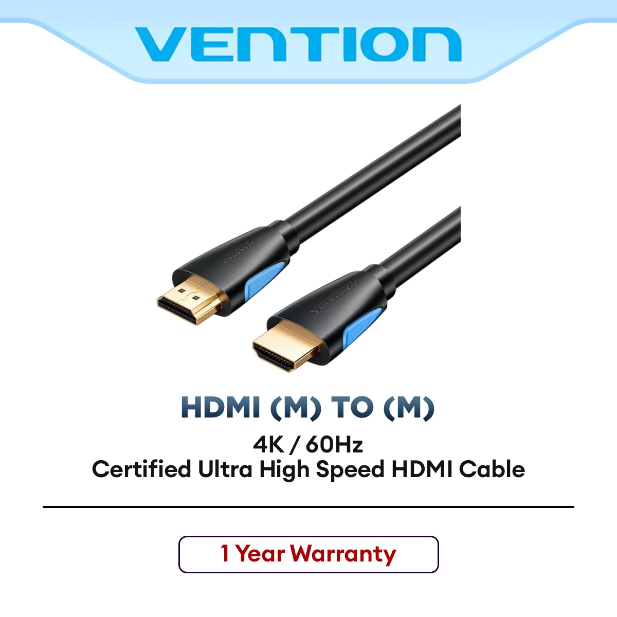 Vention HDMI Cable Black for 4K Ultra HD Video Transmission High-Speed HDMI Cable
