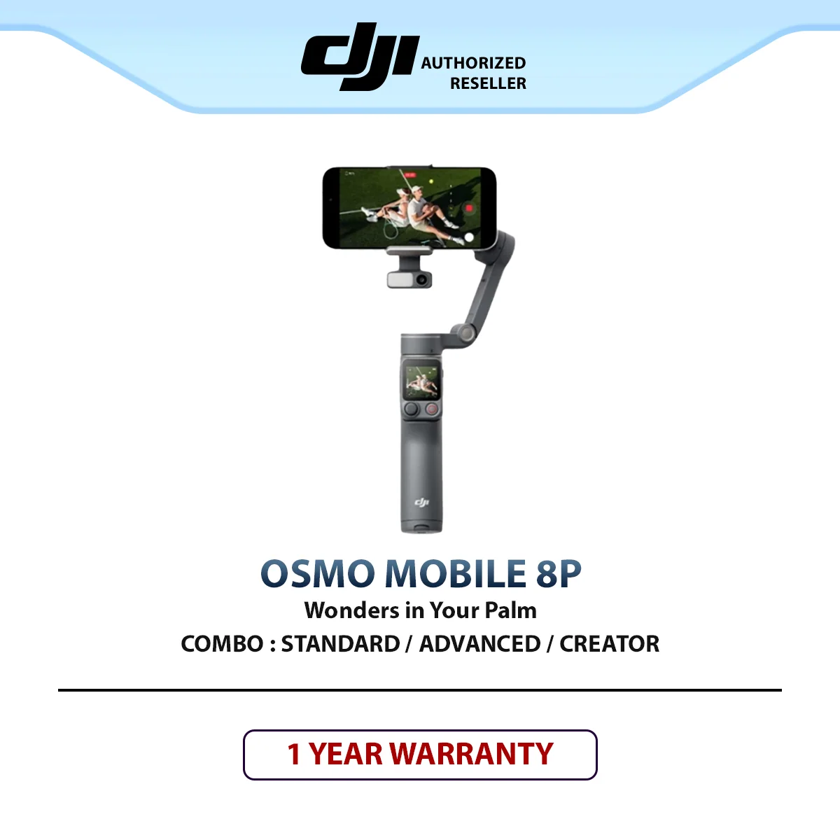 DJI Osmo Mobile 8P Smartphone Gimbal Stabilizer with ActiveTrack AI Tracking for Vlogging & Content Creation