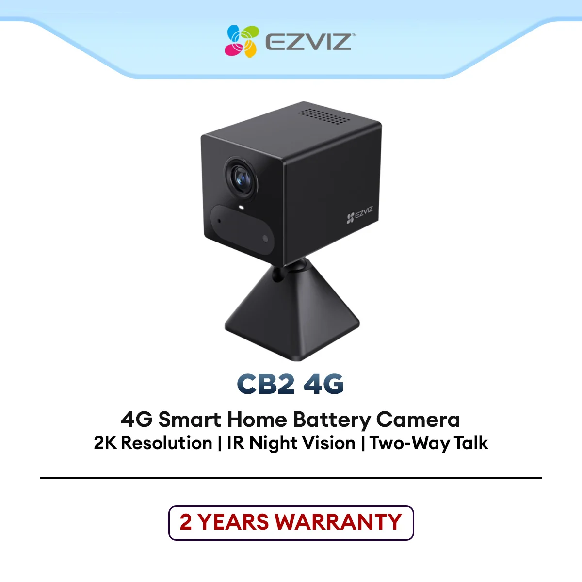 EZVIZ CB2 4G Wireless Smart Security Camera with Rechargeable Battery for Outdoor Monitoring Full HD