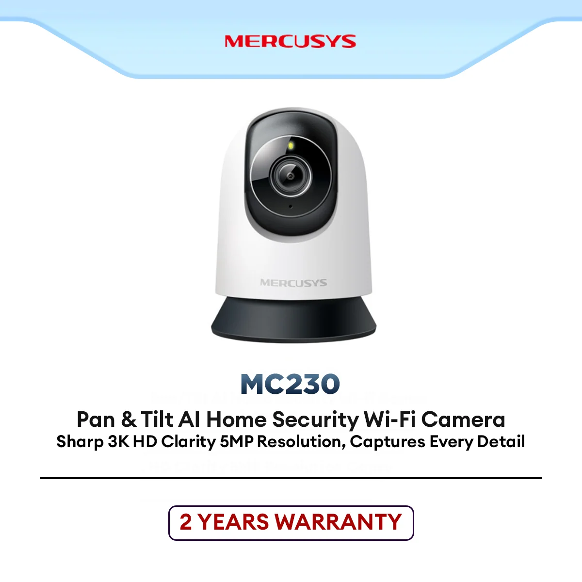 Mercusys MC230 IP Camera Indoor Security Camera HD Night Vision Motion Detection WiFi CCTV Home Monitoring
