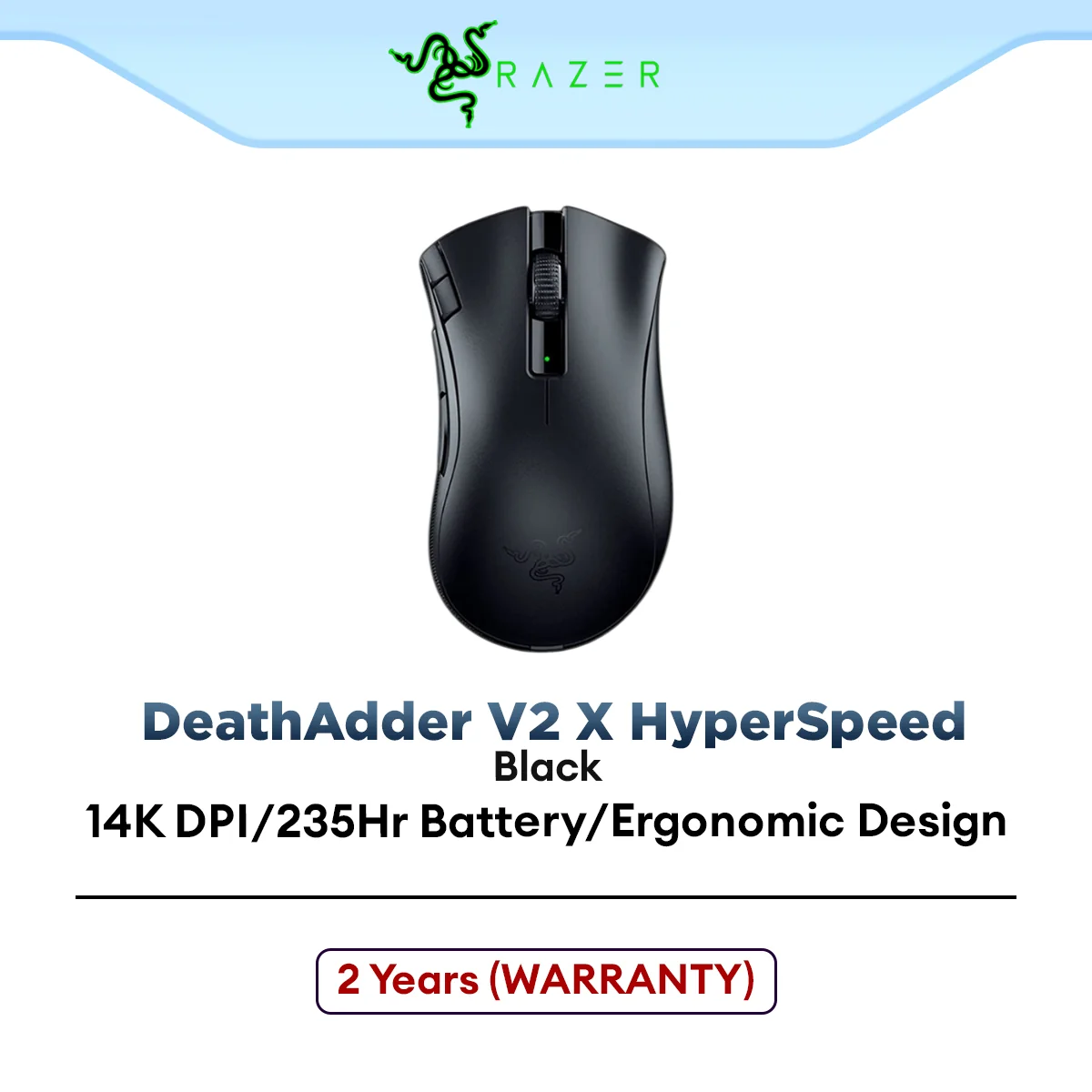 Razer DeathAdder V2 X HyperSpeed Ultra-Fast Hyper Speed Wireless Ergonomic Gaming Mouse (RZ01-04130100-R3A1)