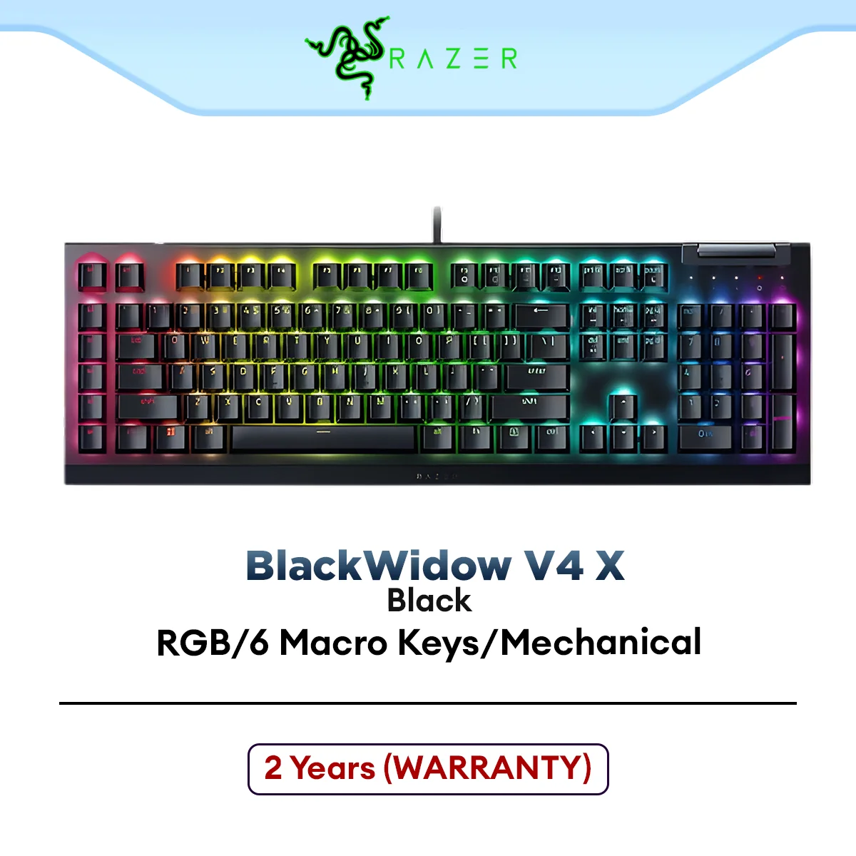 Razer BlackWidow V4 X Mechanical Full Size Chroma RGB Gaming Keyboard | 6 Dedicated Macro Keys | Multi-Function Roller