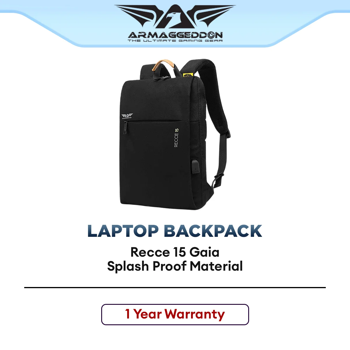 Armaggeddon Recce 15 Gaia Laptop Backpack for Gaming & Travel with 15.6 Inch Laptop Compartment