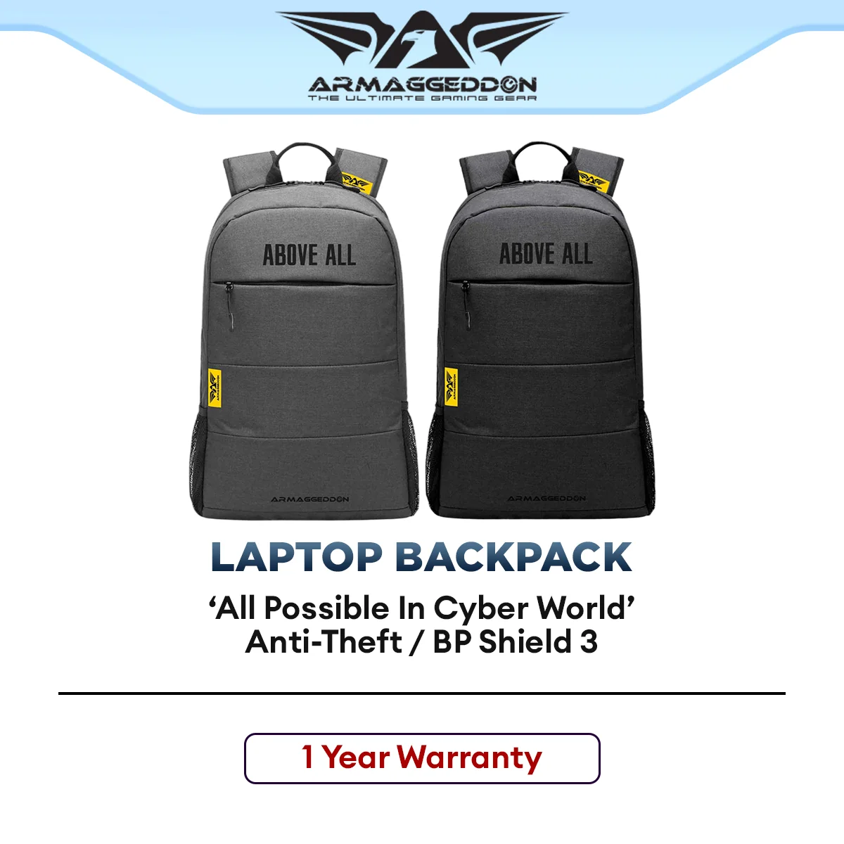 Armaggeddon SHIELD 3 Laptop Backpack Water Resistant Multi-Compartment Bag
