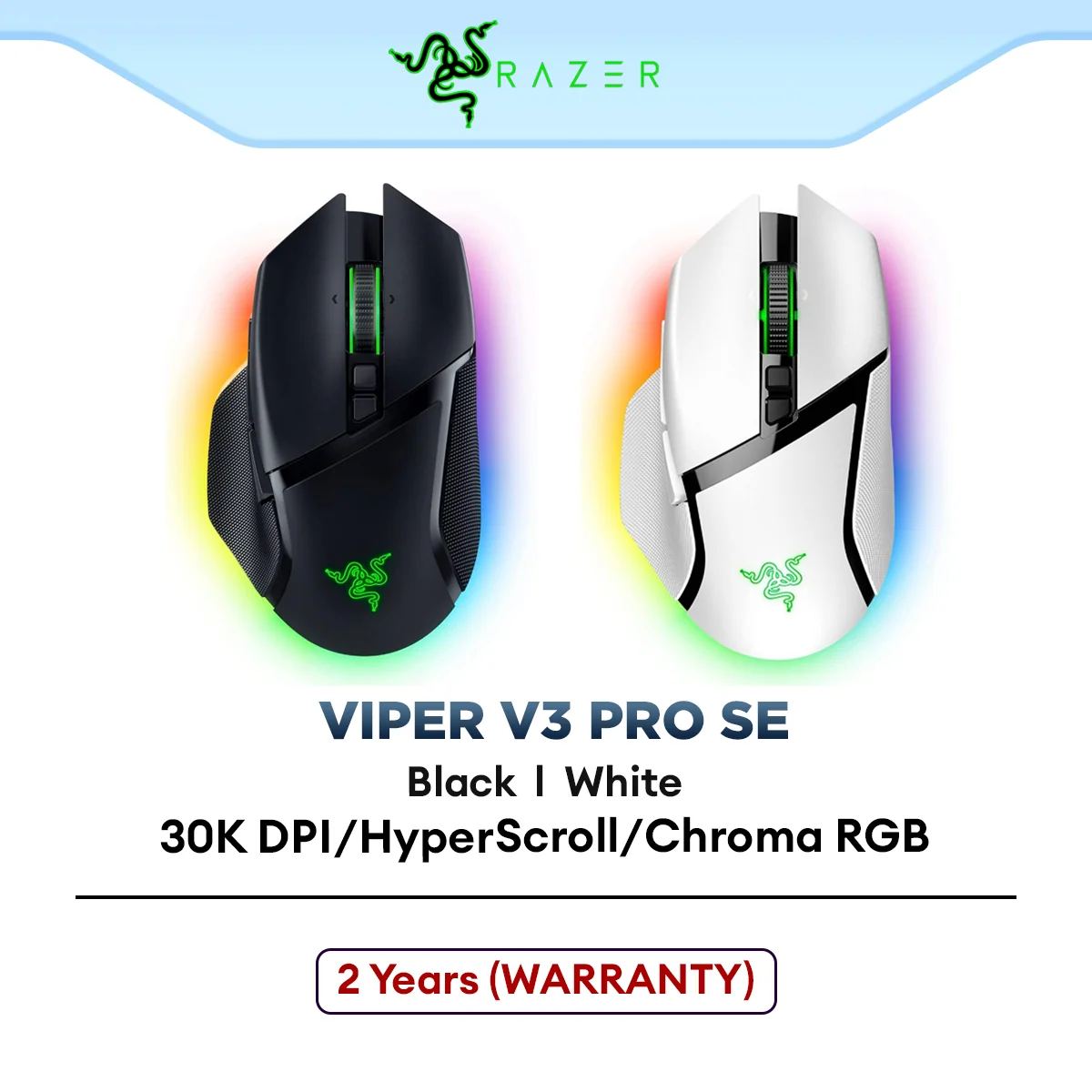 Razer Basilisk V3 Pro Customizable Wireless Gaming Mouse with Razer HyperScroll Tilt Wheel