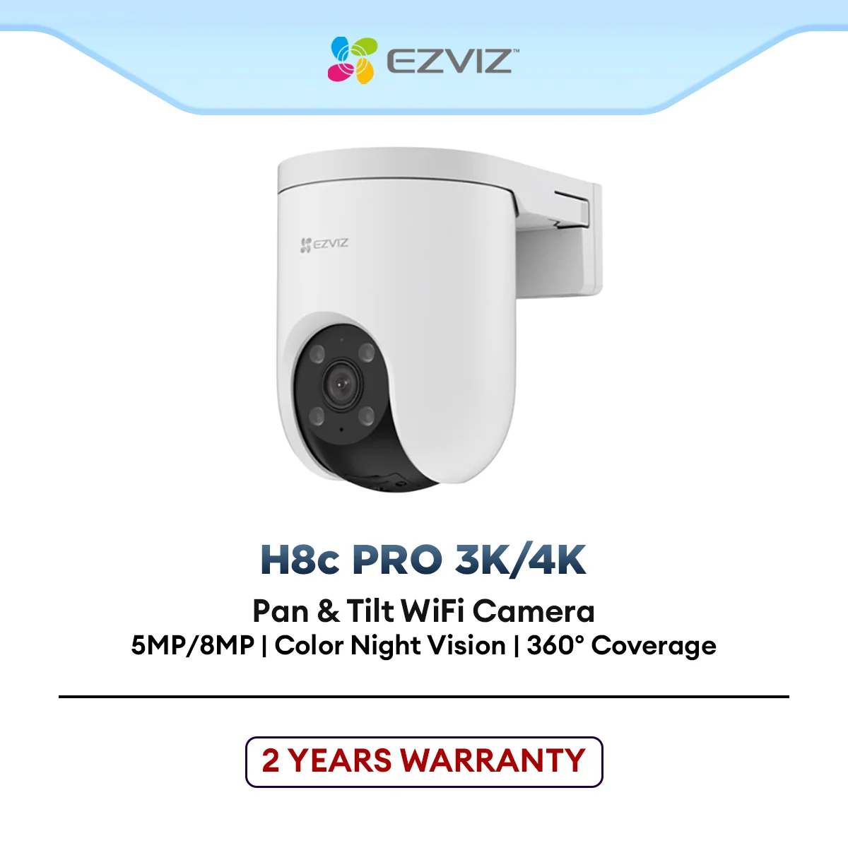 EZVIZ H8c Pro 4K (8MP) / H8c Pro 3K (5MP) Outdoor PT WiFi Security Camera with AI Human Detection & Color Night Vision