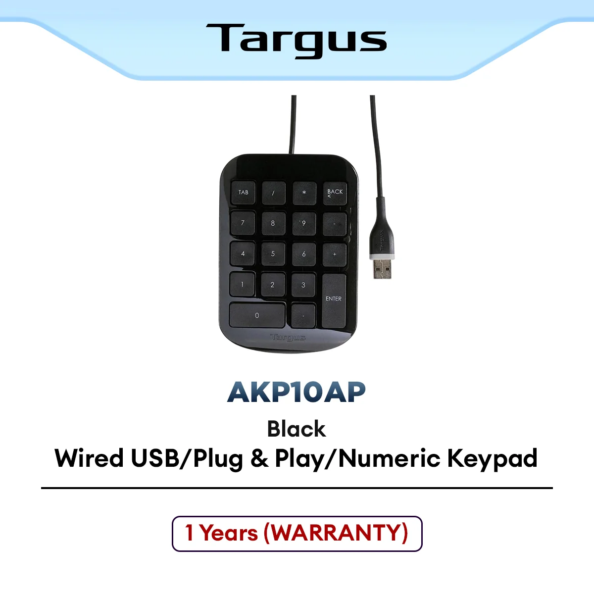 Targus AKP10AP Wired USB Numeric Keypad
