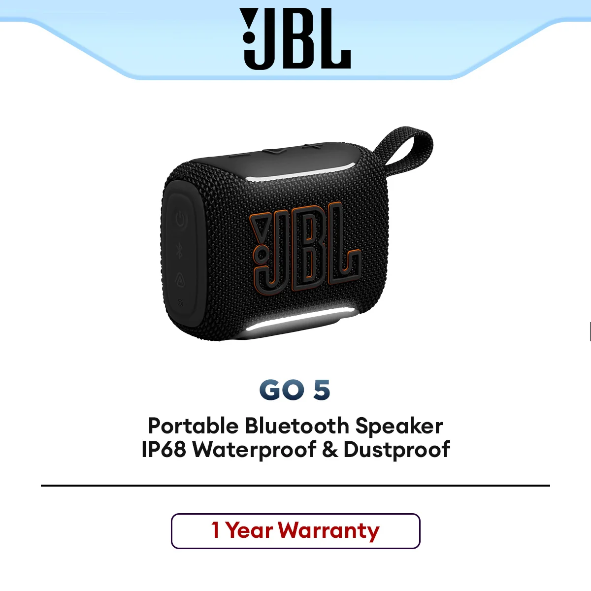 JBL Portable Bluetooth Speaker GO 5 for Outdoor Use IP68 Waterproof & Dustproof