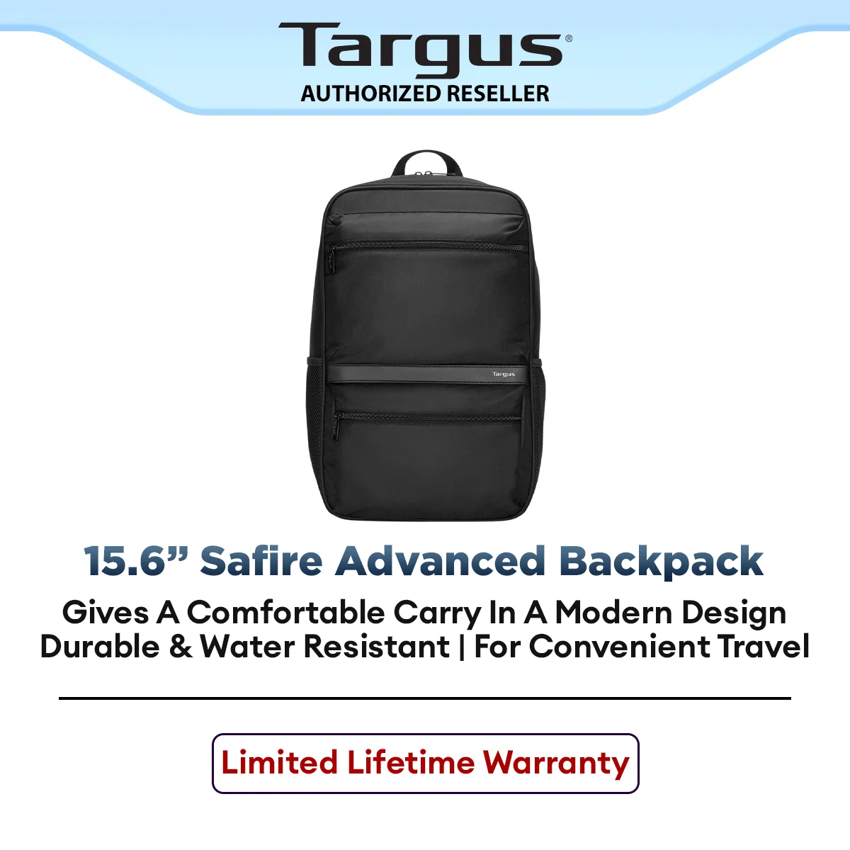 Targus 15.6" Safire Advanced Backpack Lightweight Multi-Compartment Laptop Bag for Work & Travel