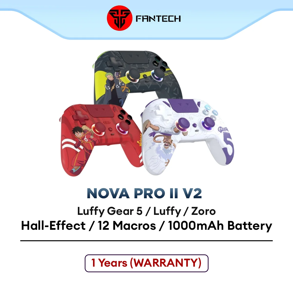 Fantech x One Piece NOVA PRO II V2 WGP14V2 Wireless PS4 /PC /USB /Bluetooth 5.3 /Hall-Effect