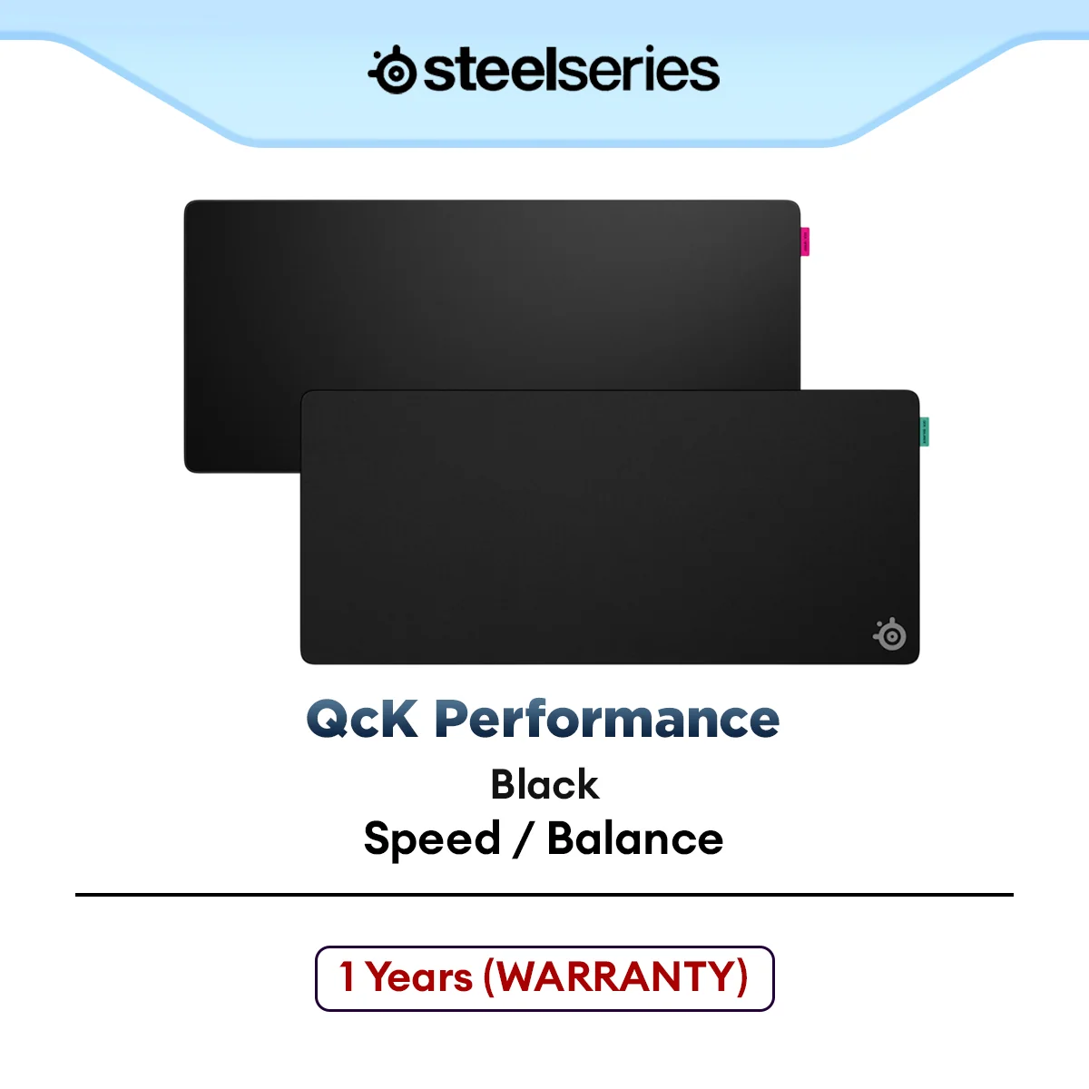 SteelSeries QcK Performance E-sports Gaming Mousepad with Low-Profile Stitched Edges - Speed / Balance / Control
